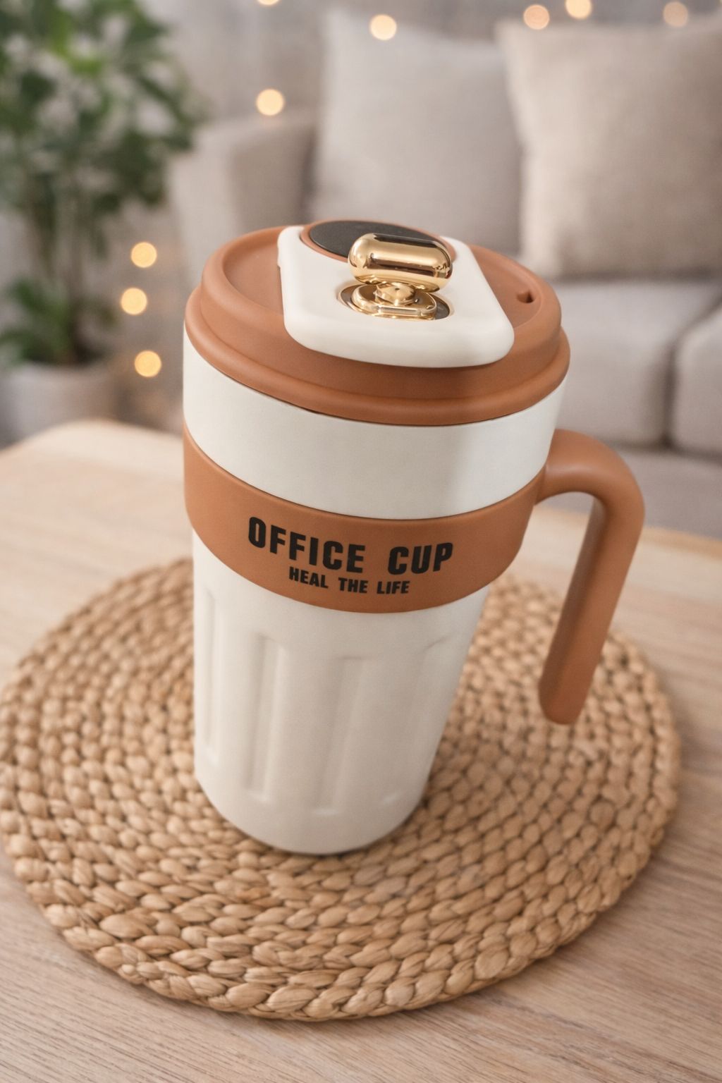 Office Cup Premium – Caneca Térmica com Tampa Inteligente