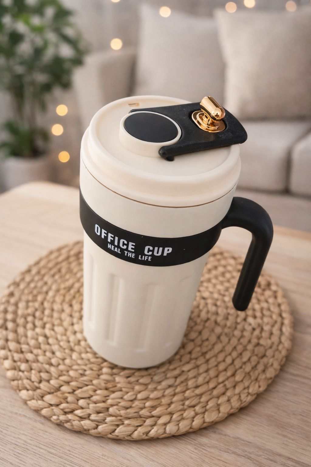 Office Cup Premium – Caneca Térmica com Tampa Inteligente